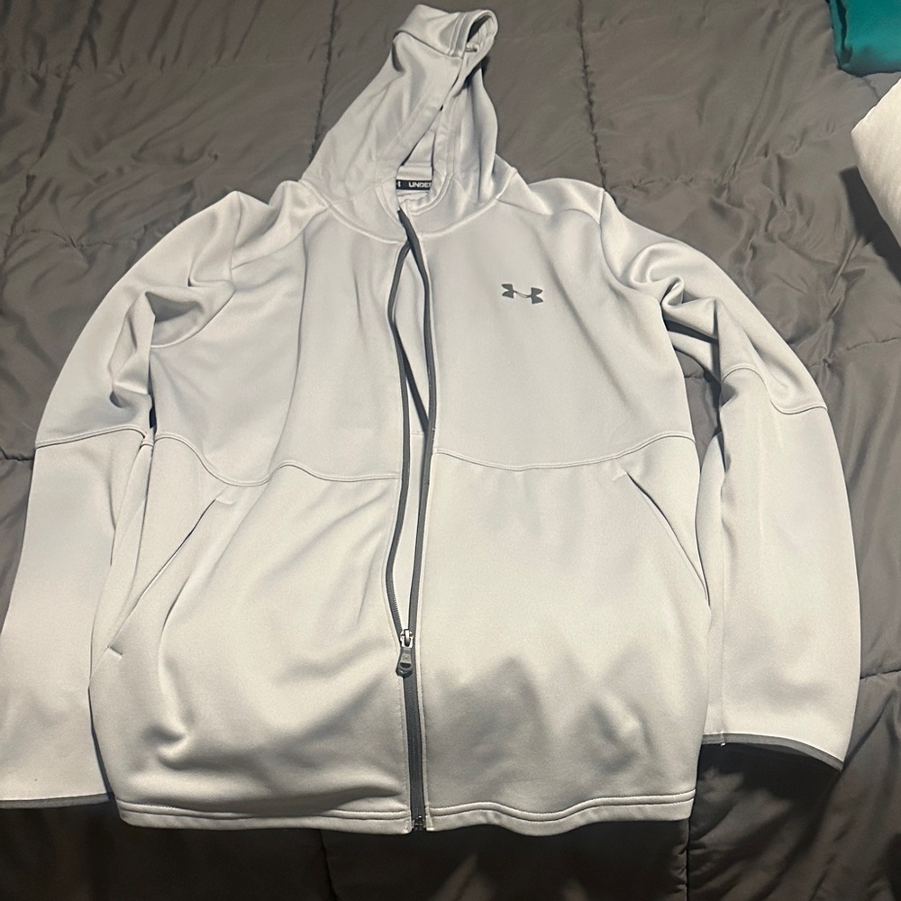 Under Armour Light Gray Zip-Up Hoodie